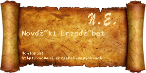Nováki Erzsébet névjegykártya